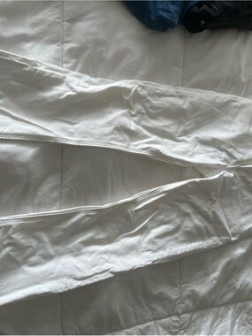 Denim Forum White High-Rise Crop Flare Jeans